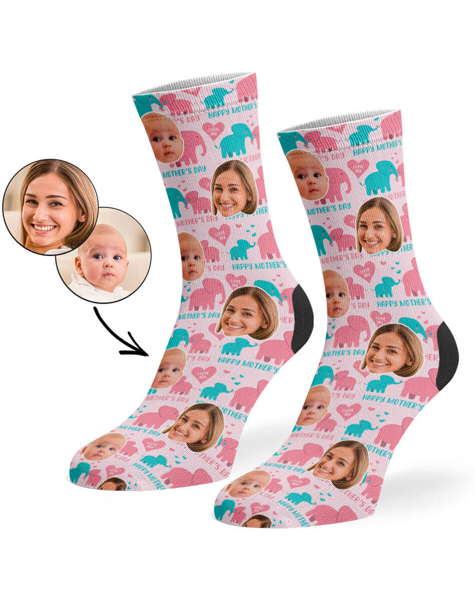 Personalised Mother's Day Elephant Socks