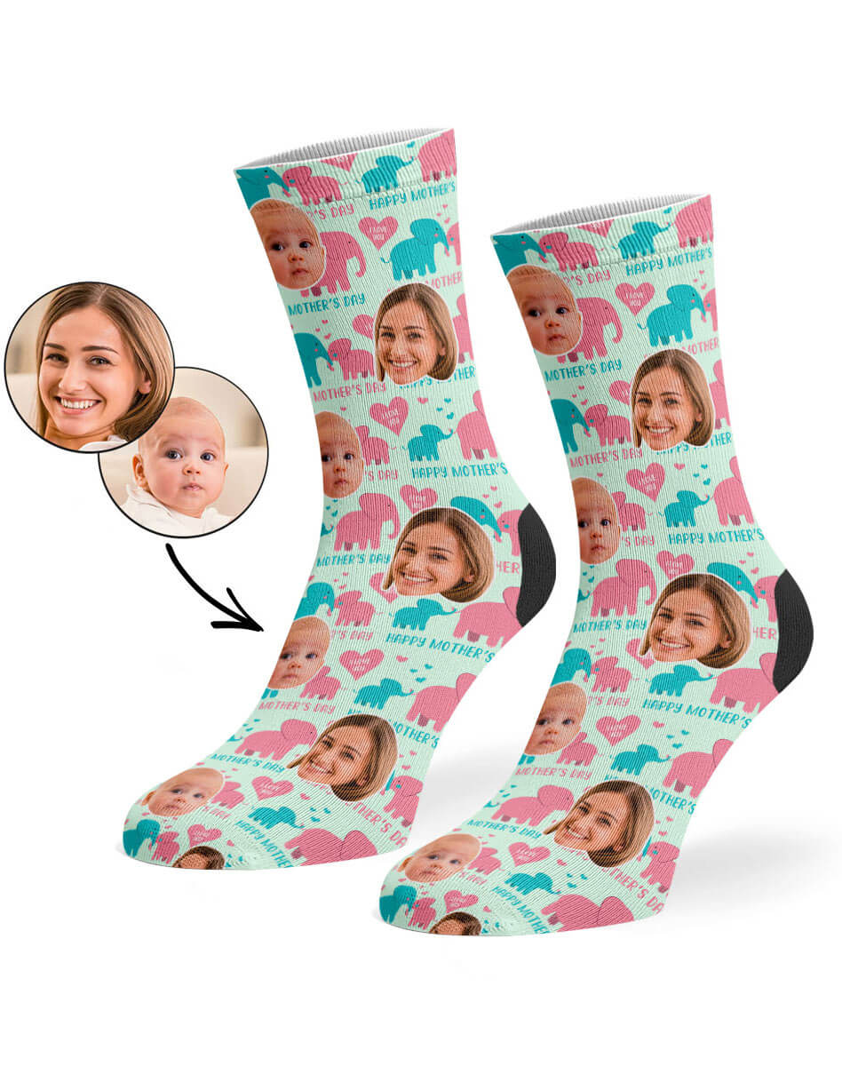 Custom Mother's Day Elephant Socks