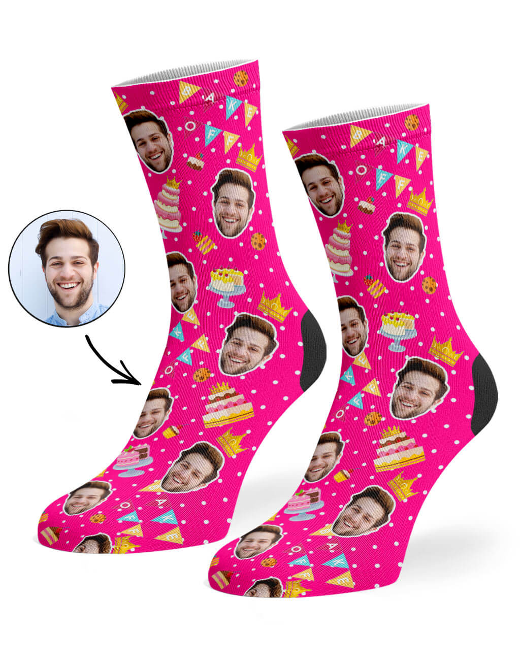 Bake Off King Custom Face Socks