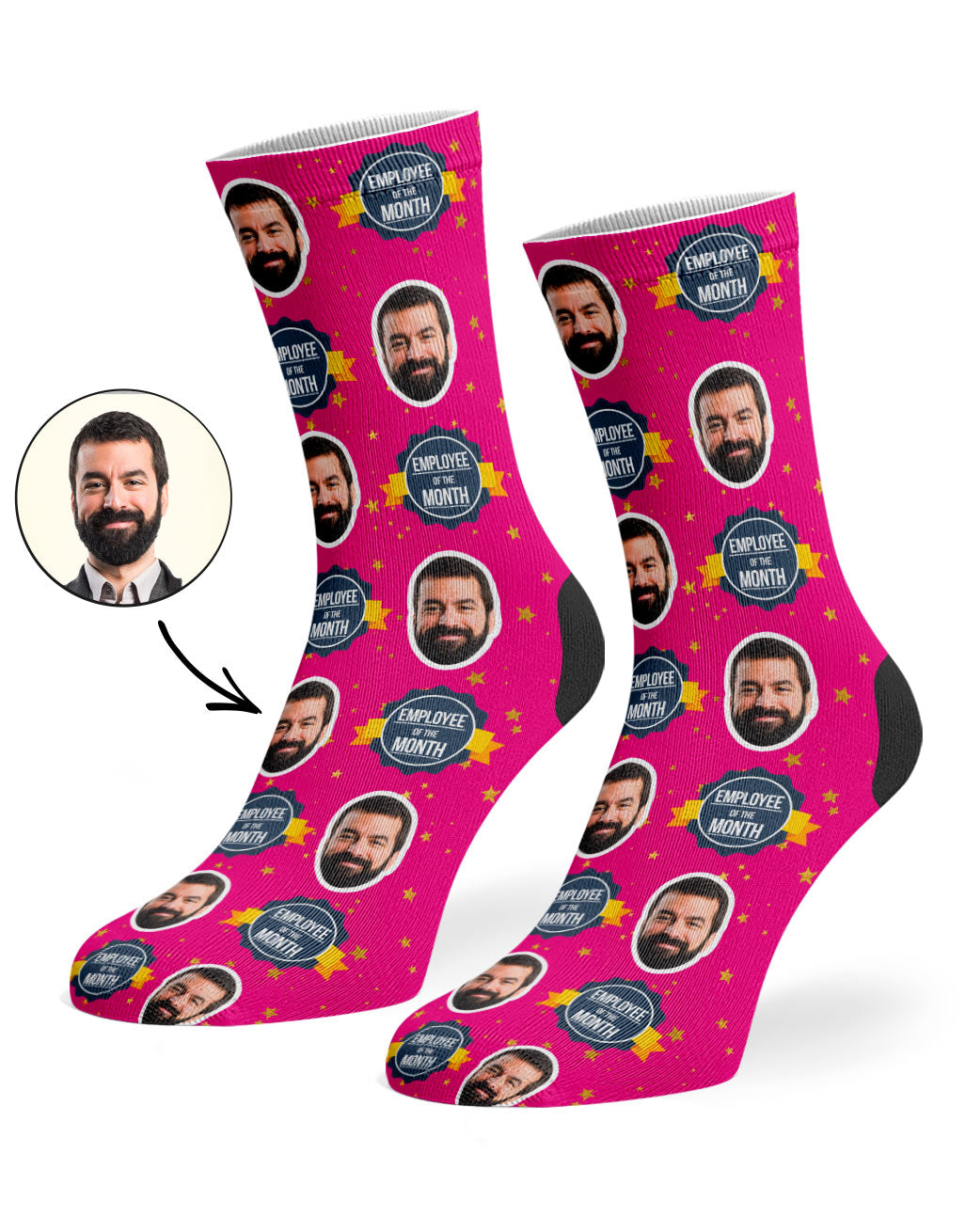 Your Face On Employee Of The Month Socks