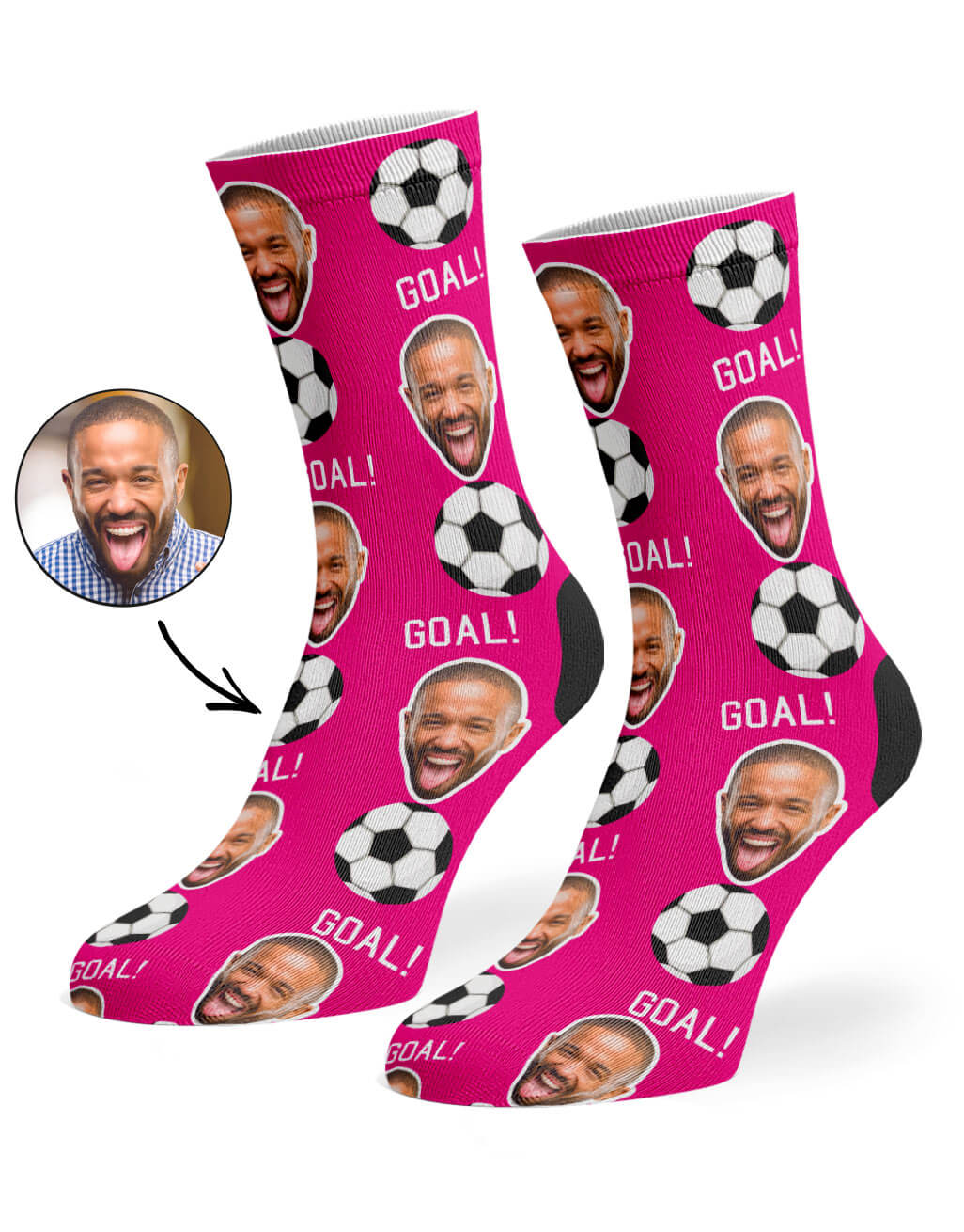 Hot Pink Footy Face Socks