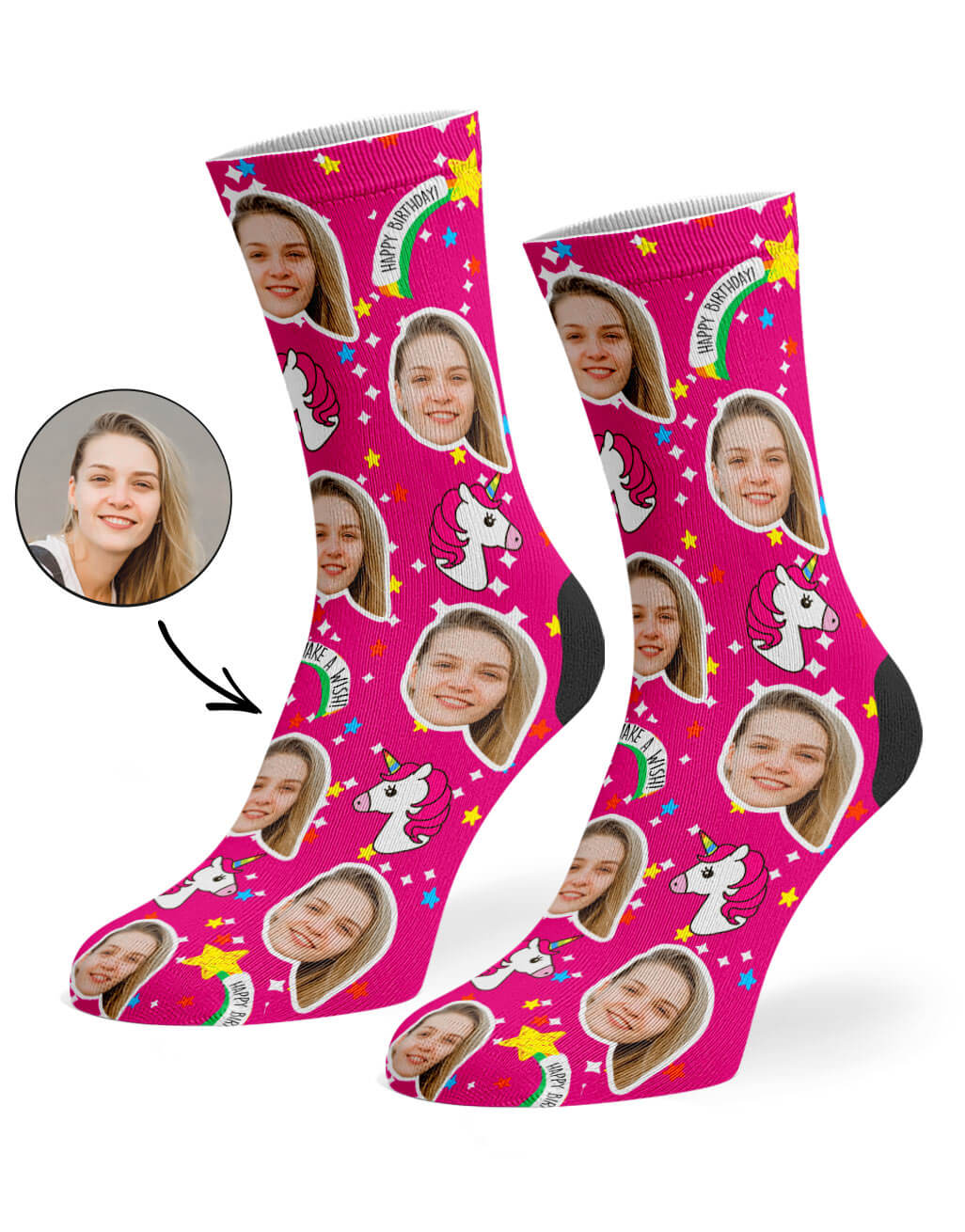 Photo On Unicorn Birthday Socks