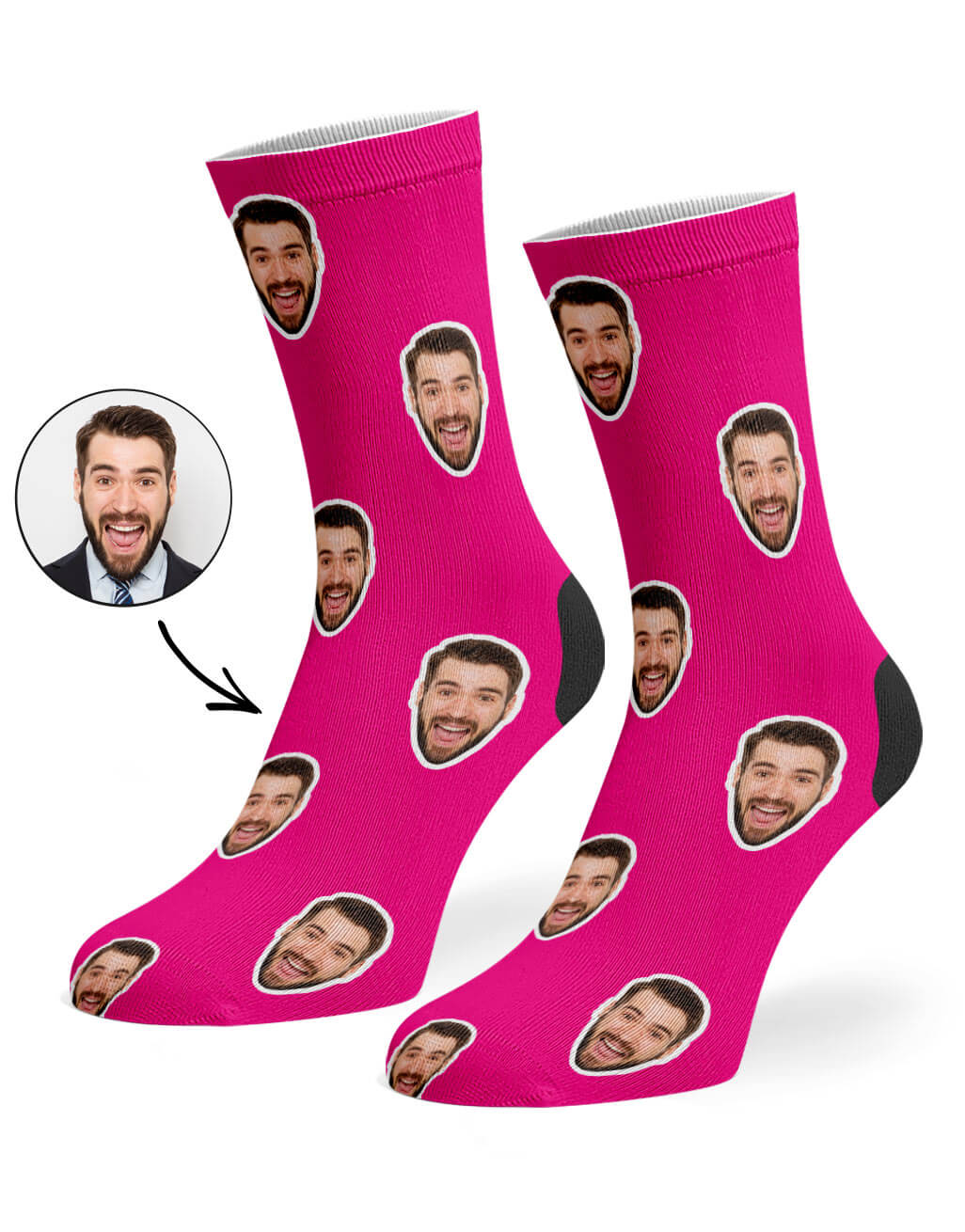 Hot Pink Face Socks