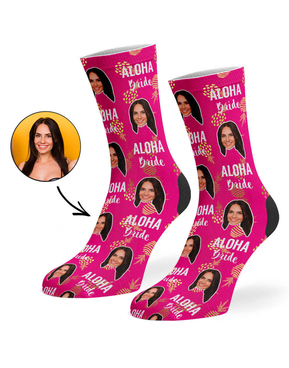 Aloha Bride Face Socks