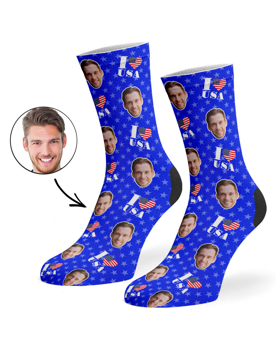 I Love USA Socks 4th July Gift