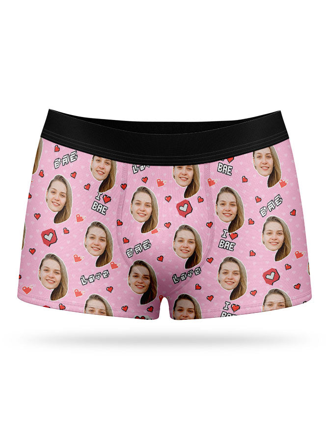 Pink I Love Bae Boxers