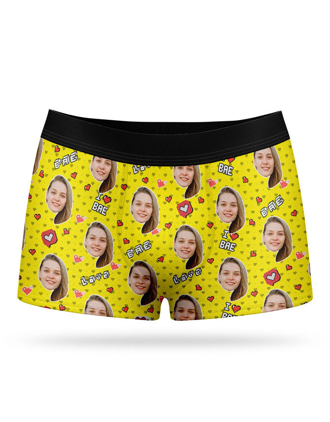 Valentines I Love Bae Boxer Shorts Present