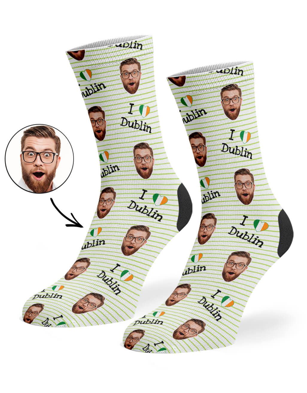 Personalised I Love Dublin Socks