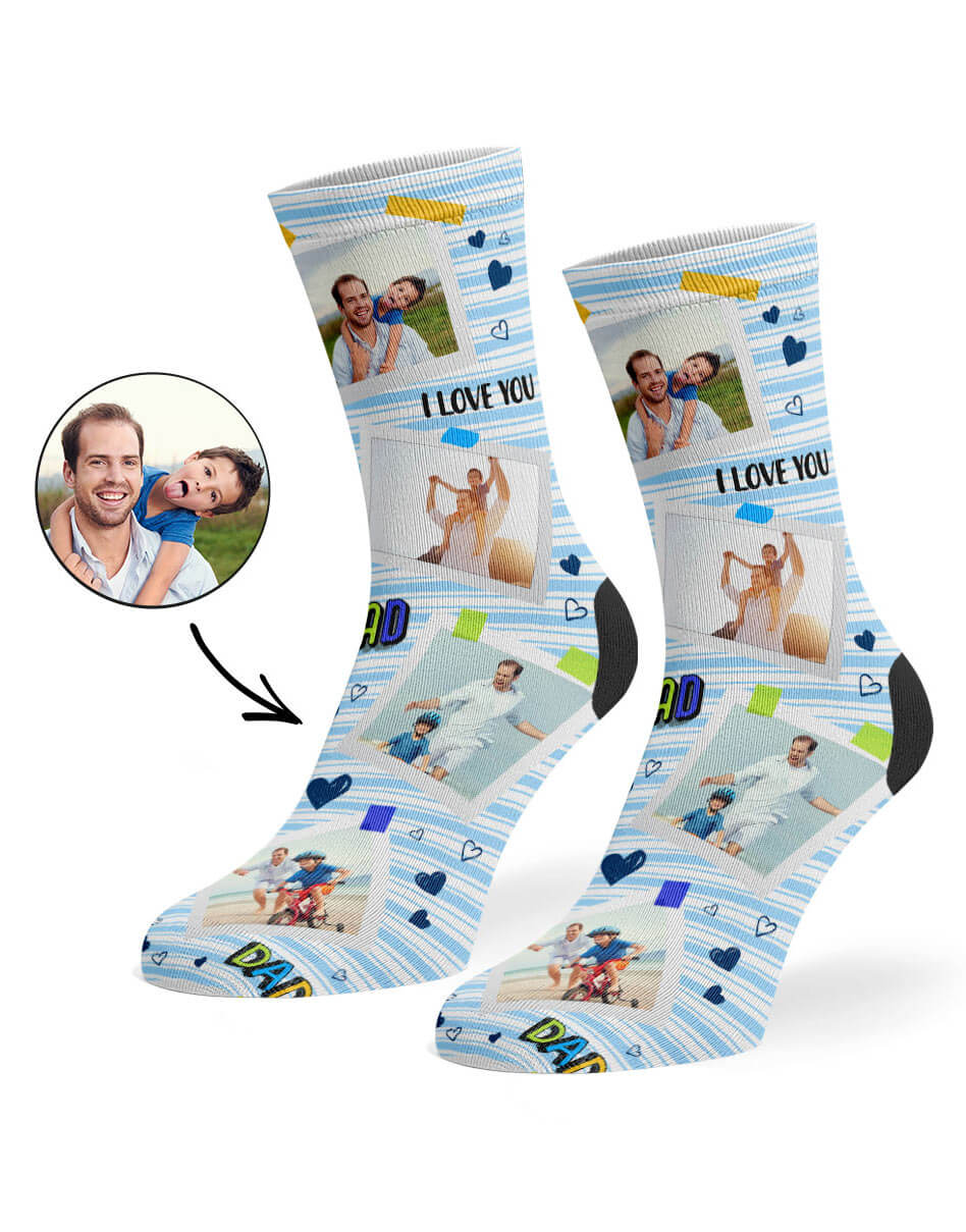 Personalised Photo Collage Dad Socks