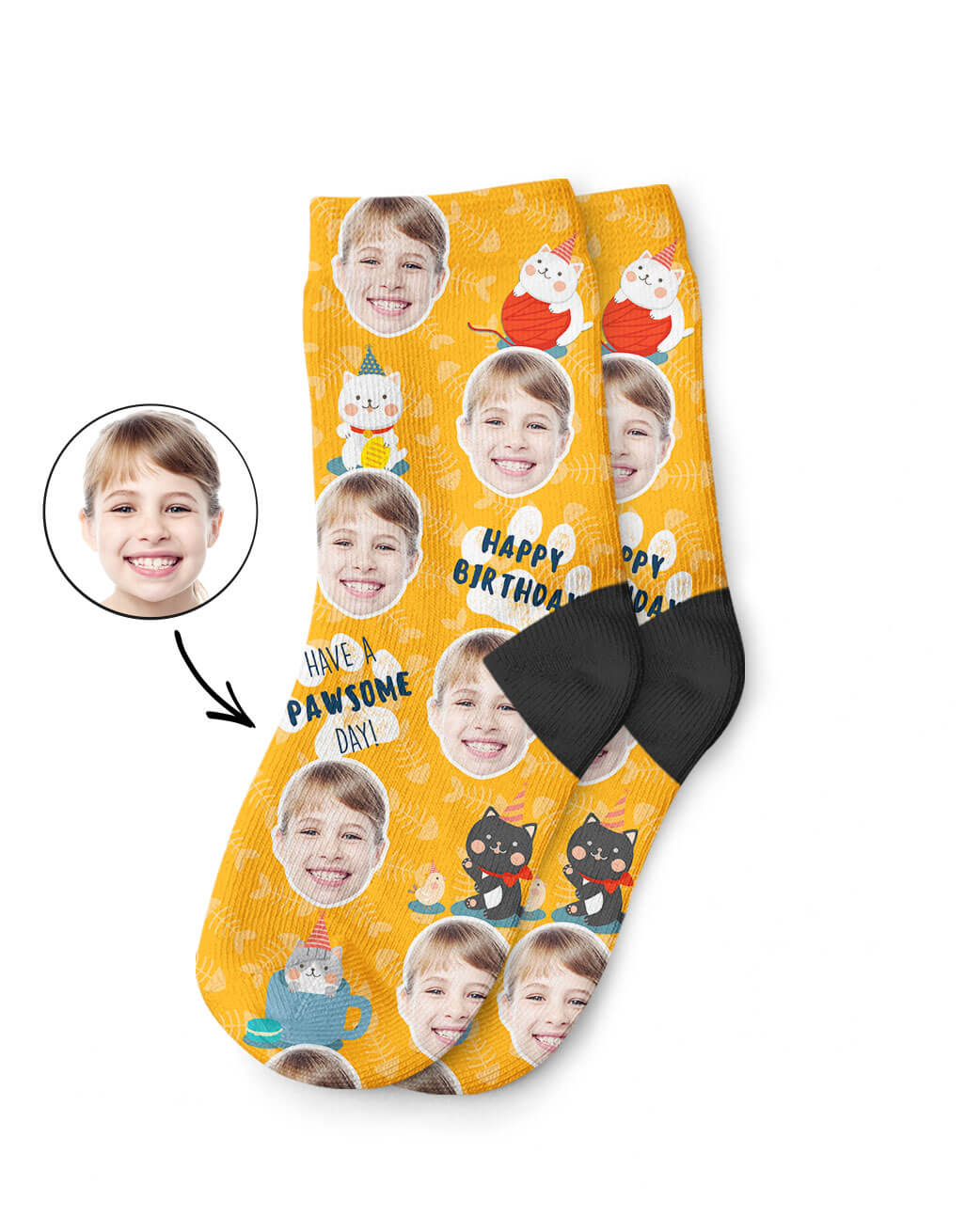 Personalised Pawsome Birthday Kids Socks