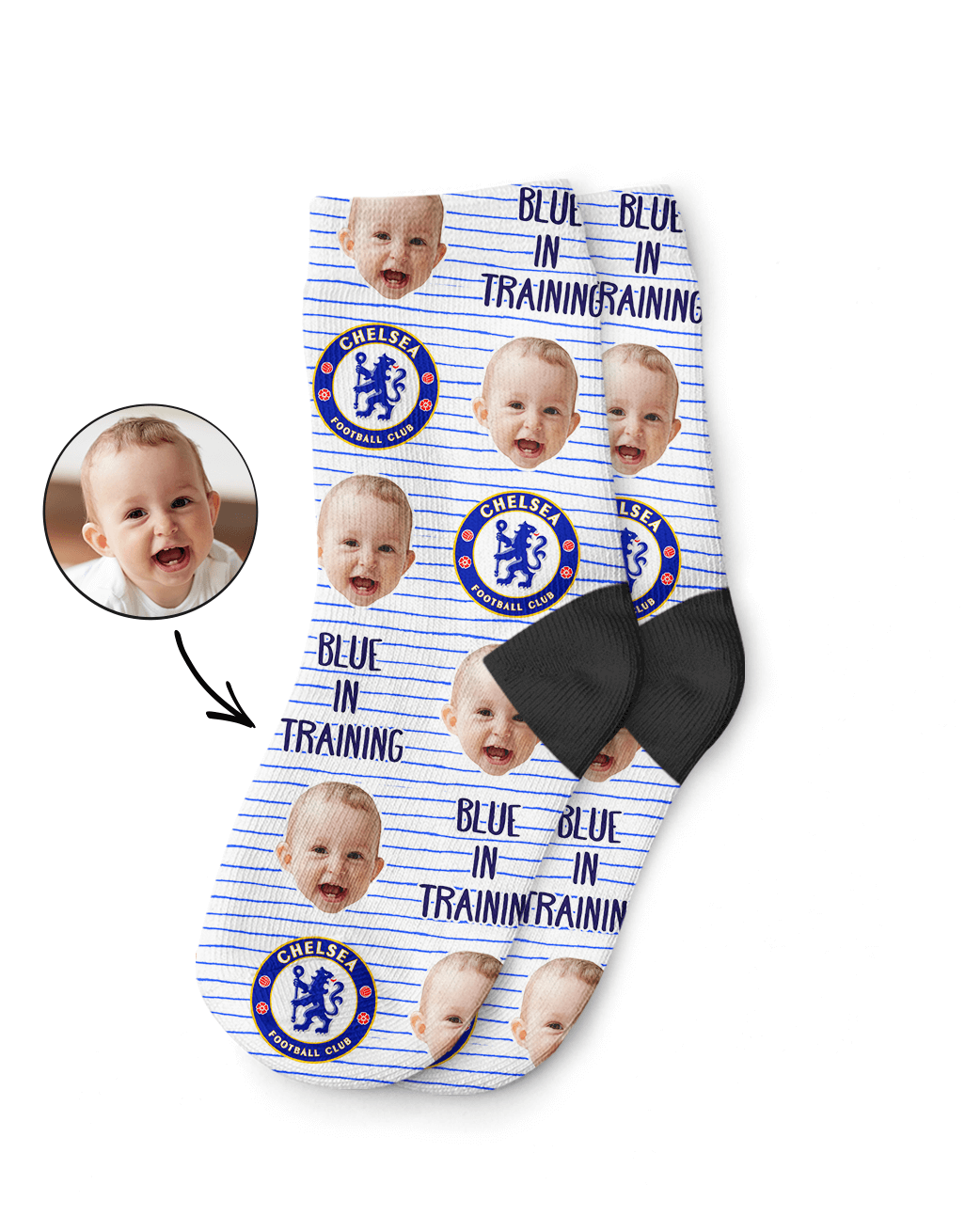 Blue In Training Kids Personalised Socks