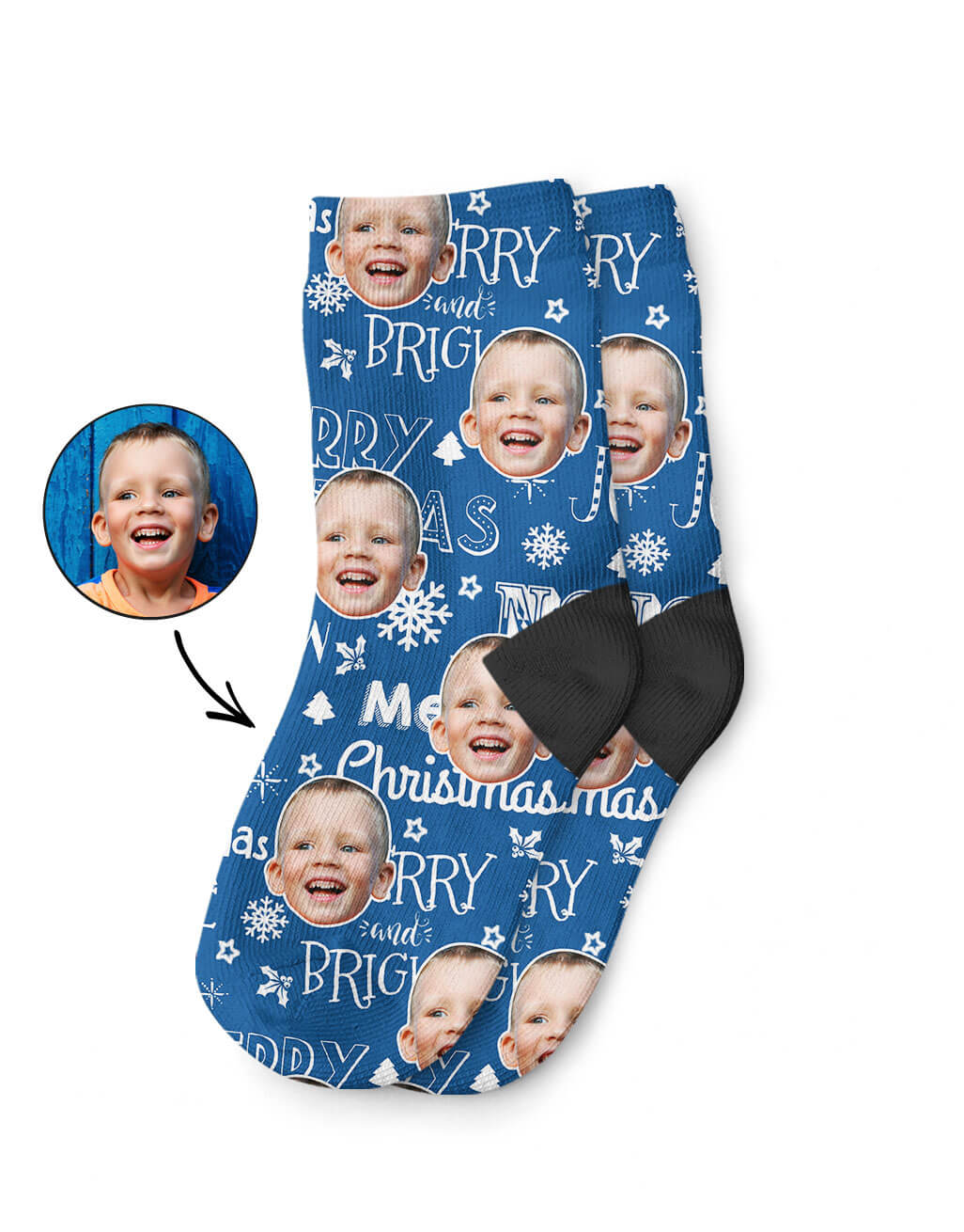 Personalised Merry Christmas Kids Socks