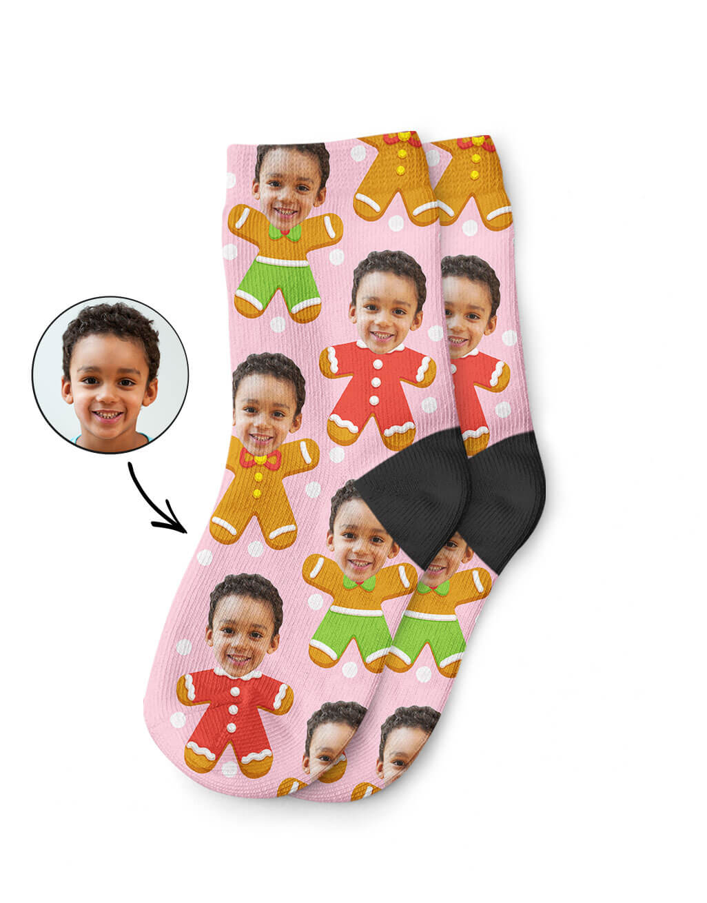 Personalised Gingerbread Me Kids Socks