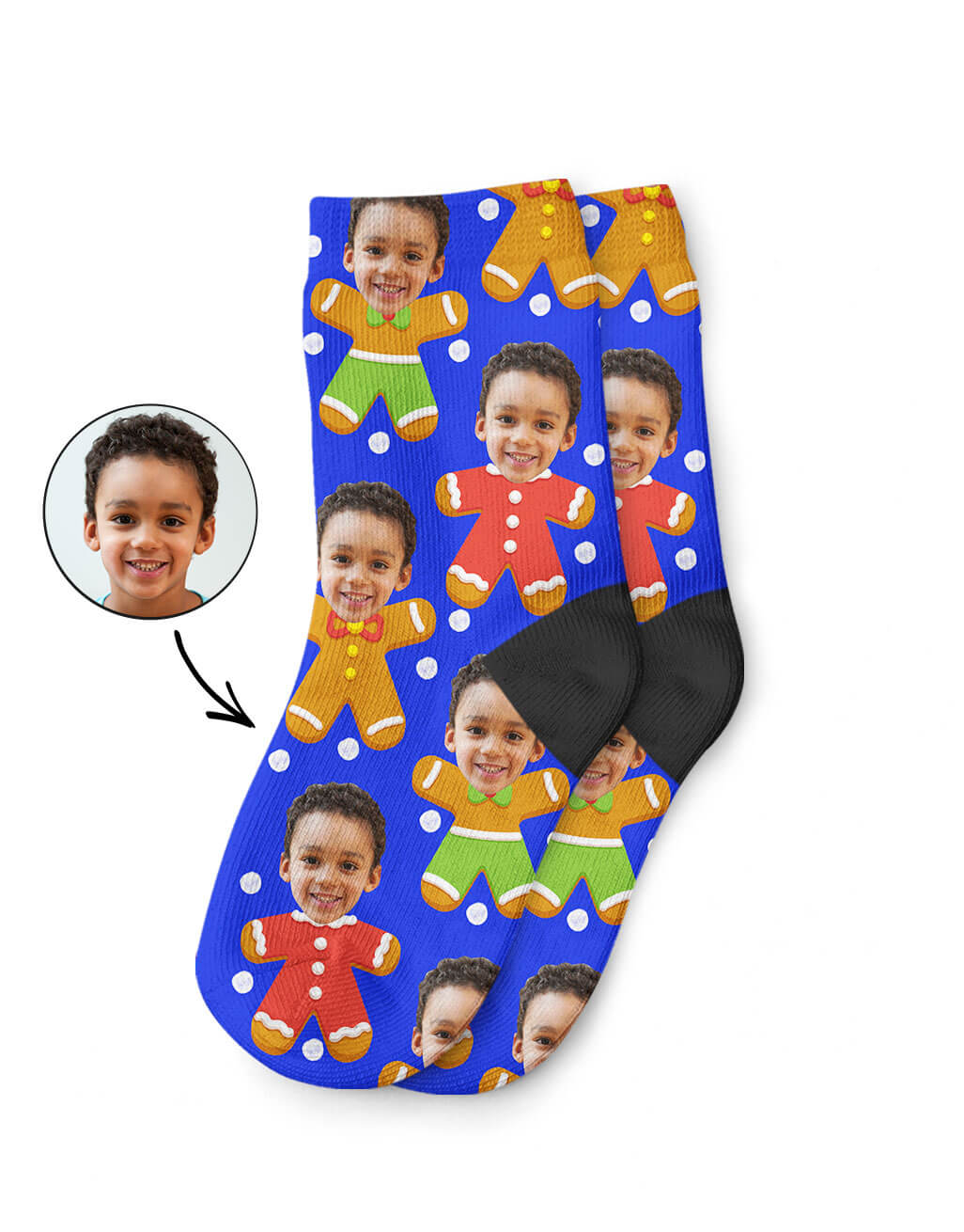 Gingerbread Me Kids Photo Socks