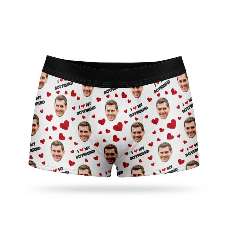 Personalised I Love My Boyfriend Boxer Shorts