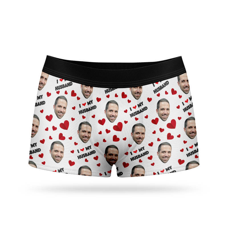 Custom Photo I Love My Husband Boxer Shorts