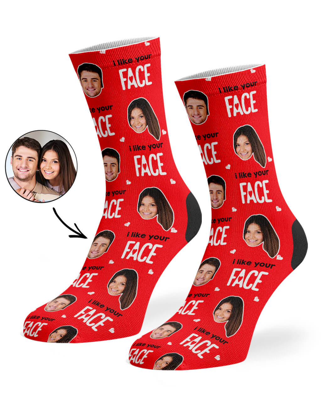 I Like Your Face Photo Socks