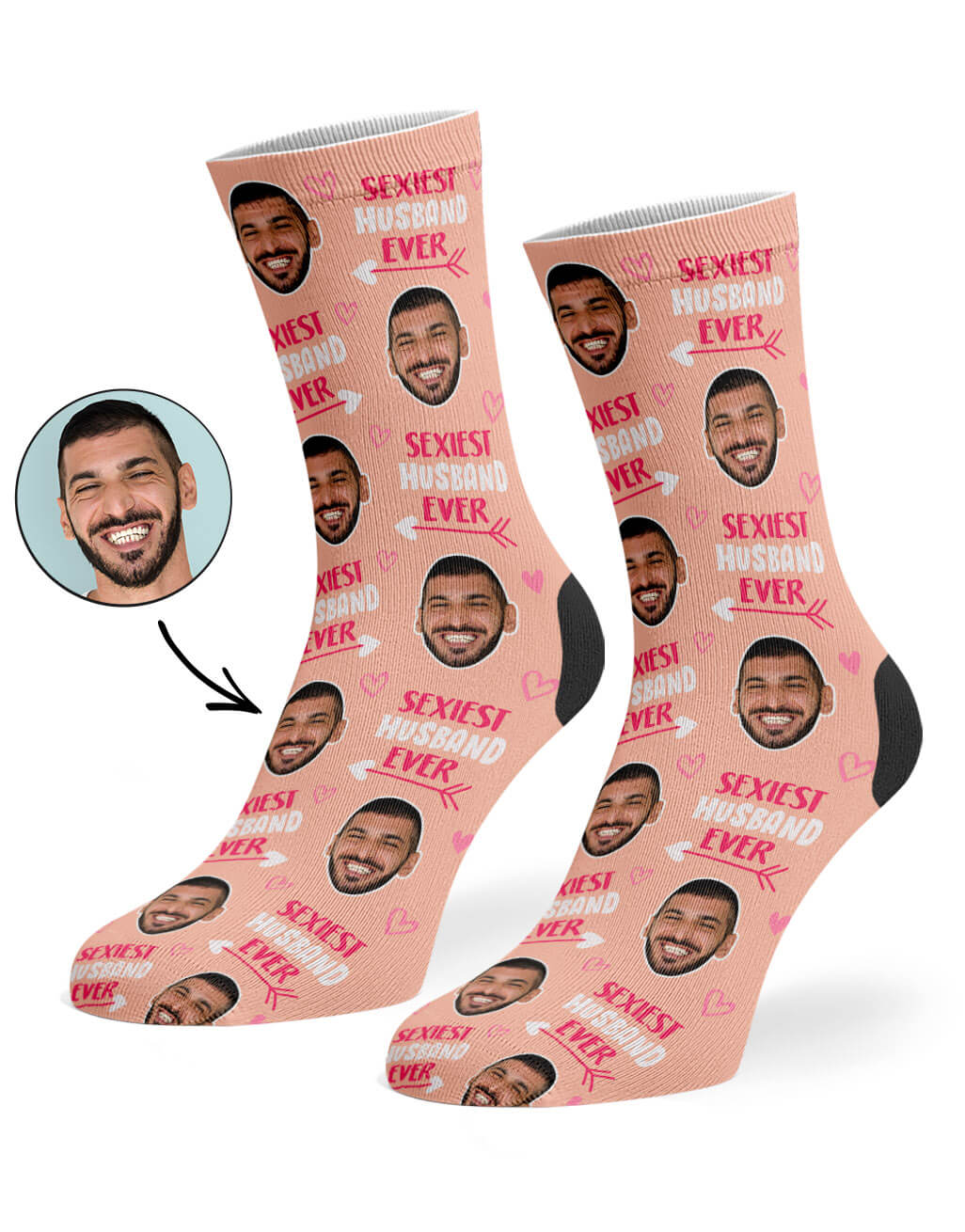 Sexiest Husband Ever Socks With Face On