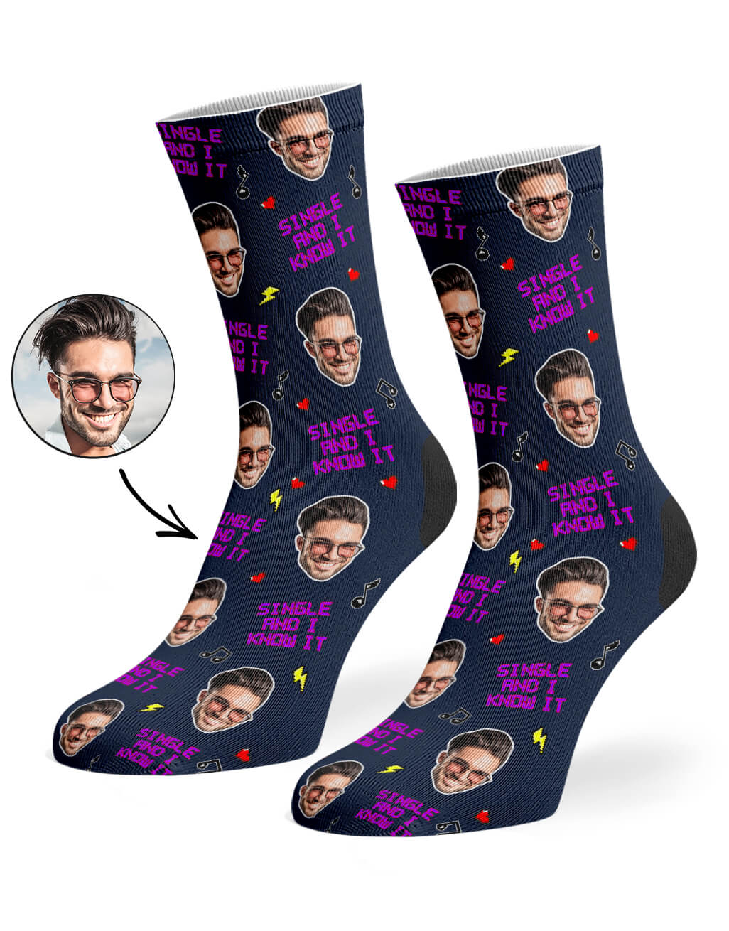 Personalised Single And I Know It Socks