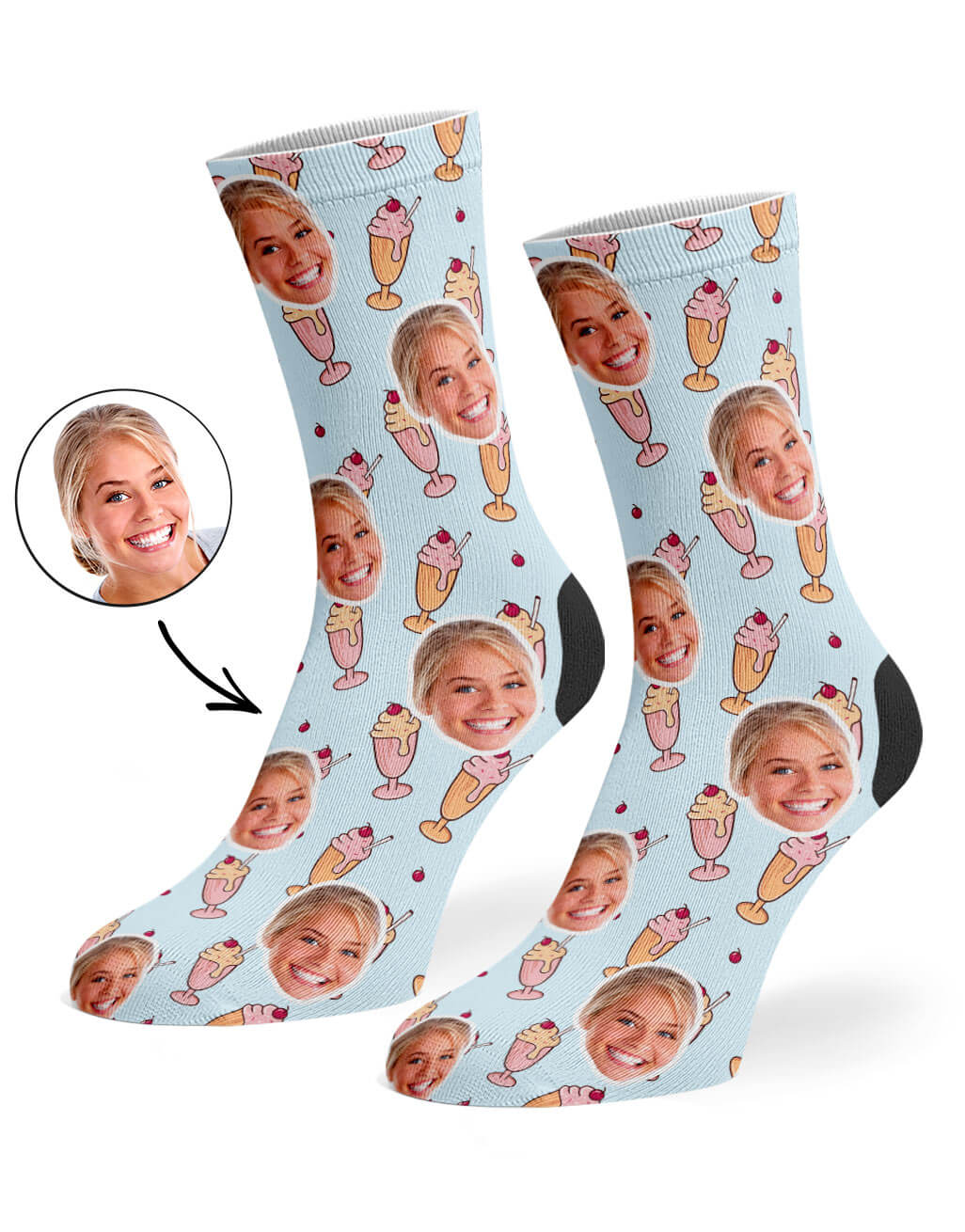 Sundae Face Socks With Your Face On