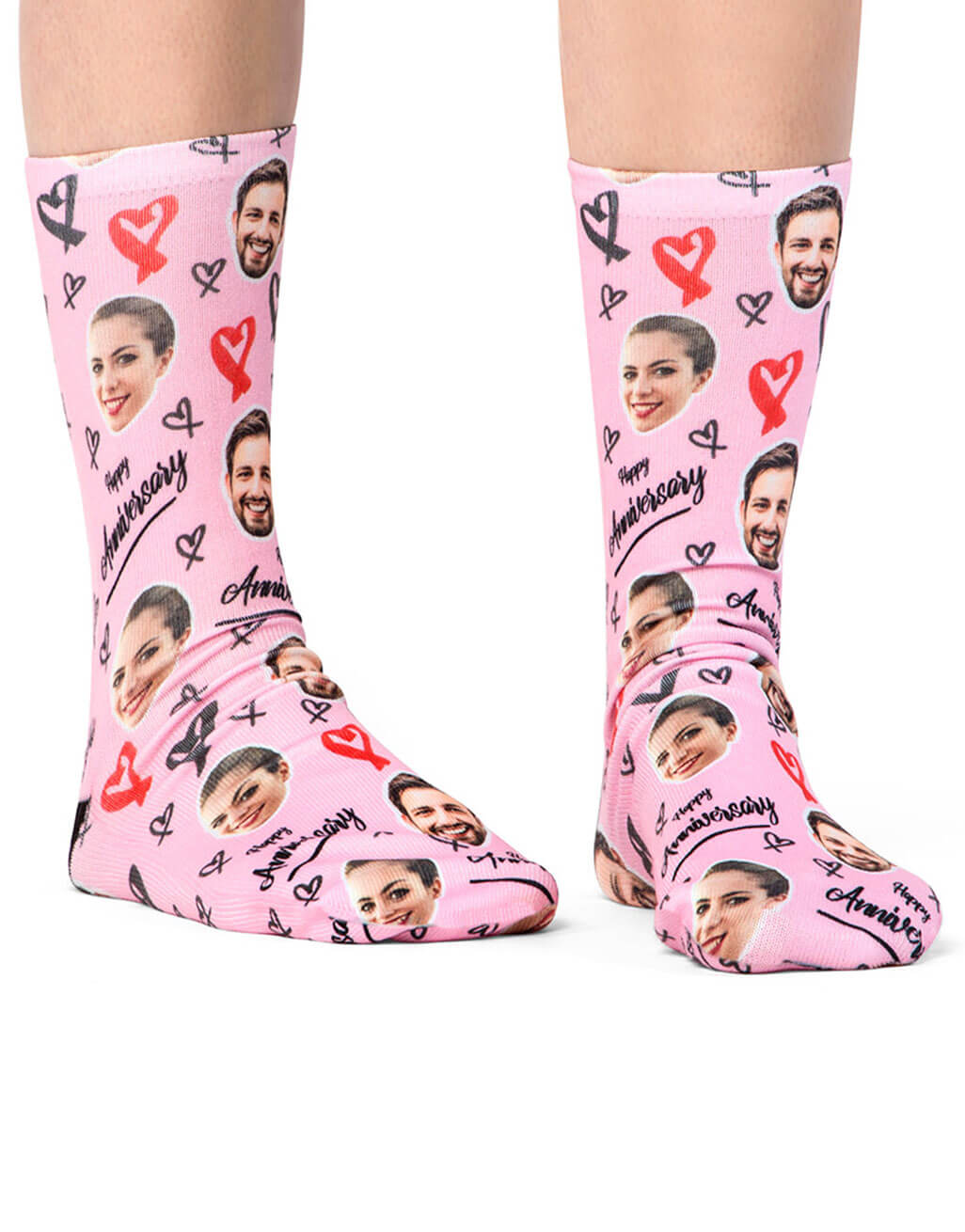 Anniversary Face Socks - Personalised Couple Socks – Super Socks