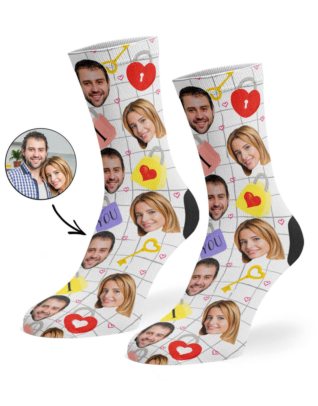 Love Locks Face Socks