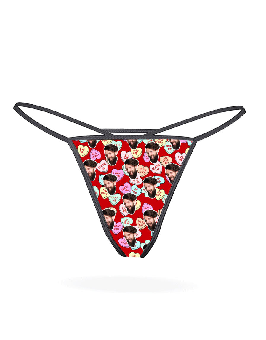 Custom Photo Naughty Love Hearts Thong