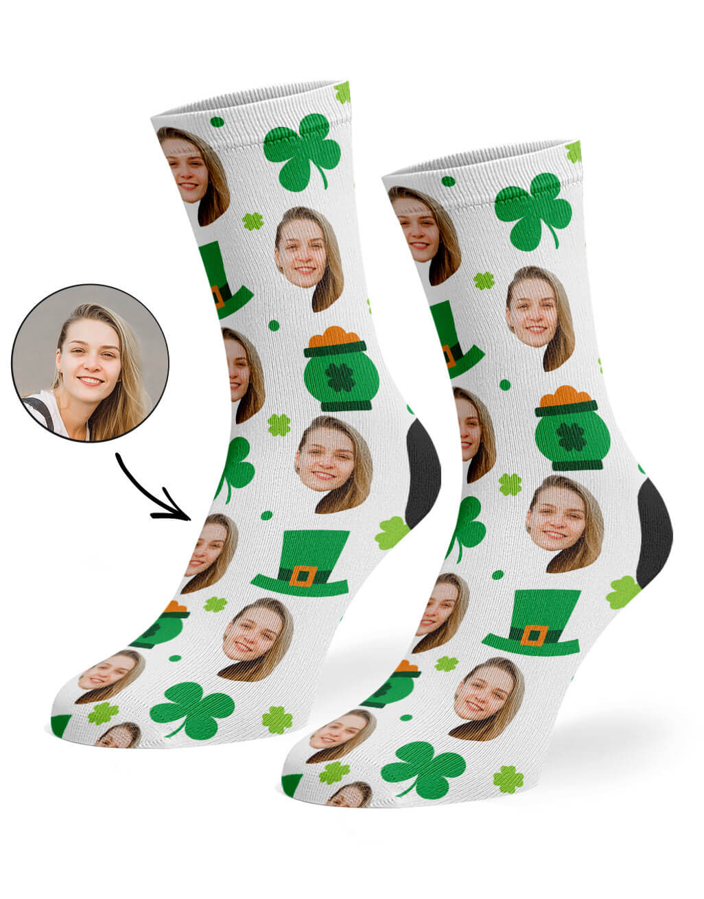 Personalised Luck of the Irish Face Socks