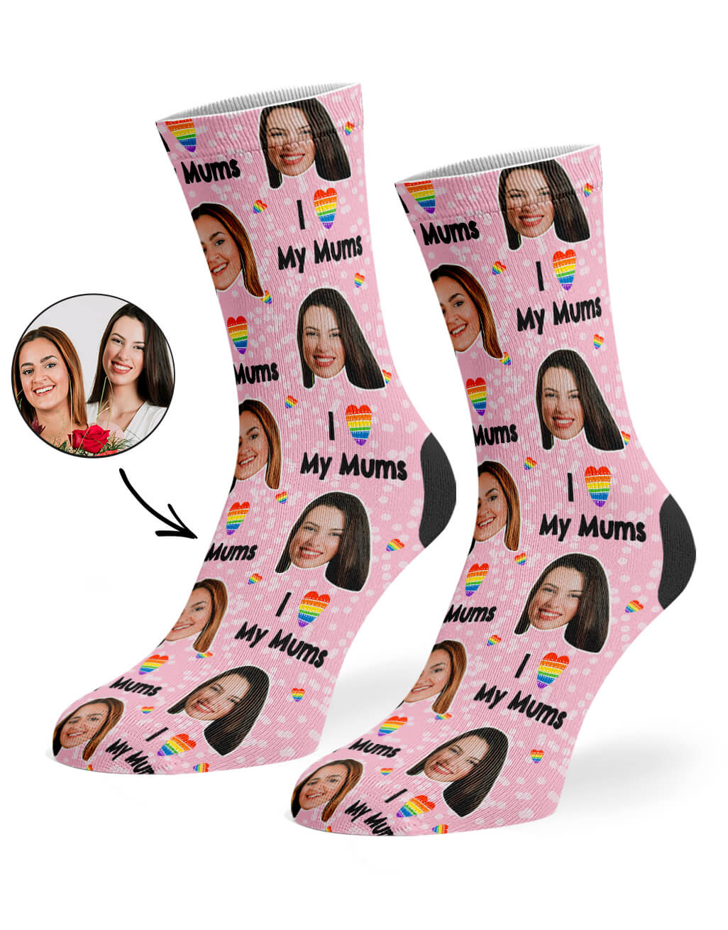 I Love My Mums Face Socks