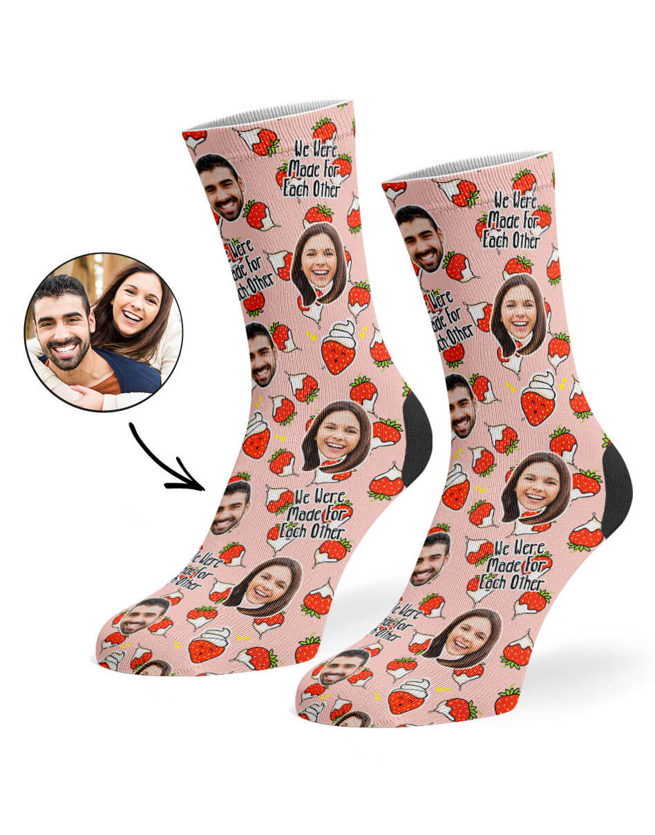 Couples Photos On Made For Each Other Socks