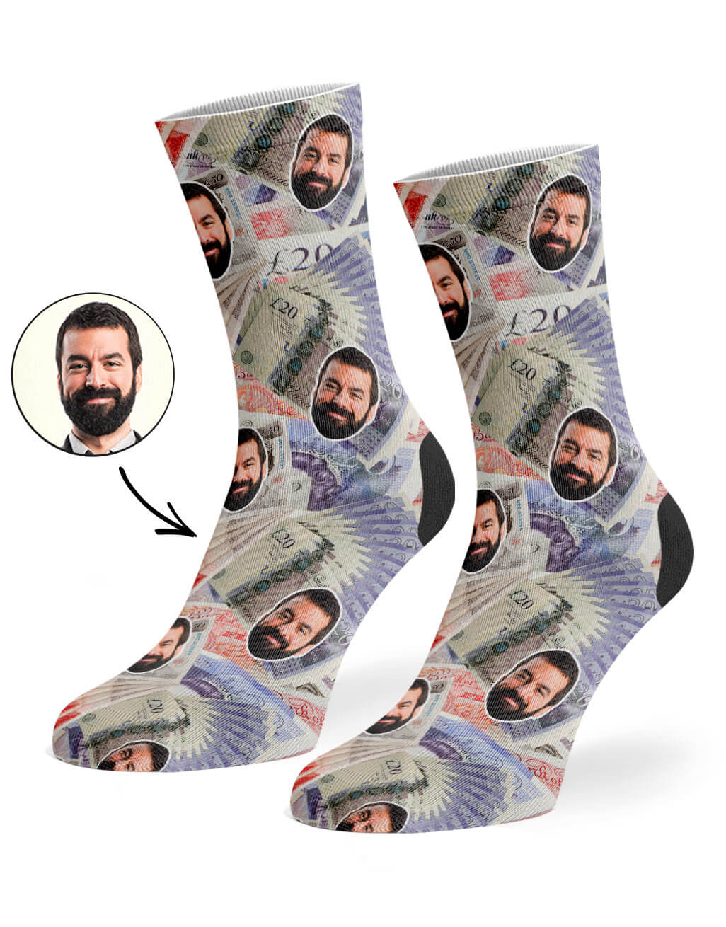 Make It Rain Pounds Face Socks