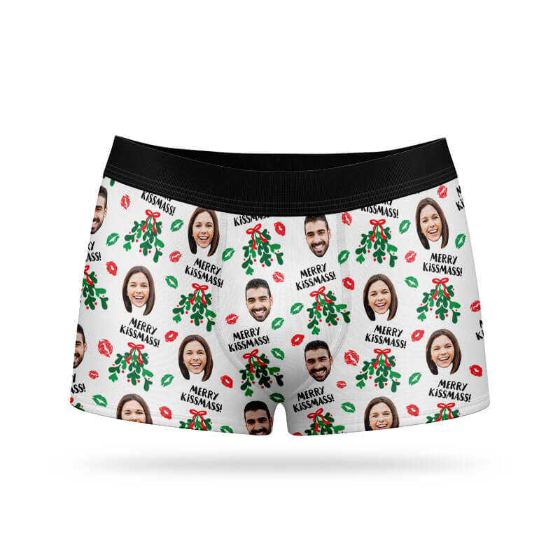 Merry Kissmas Personalised Boxers