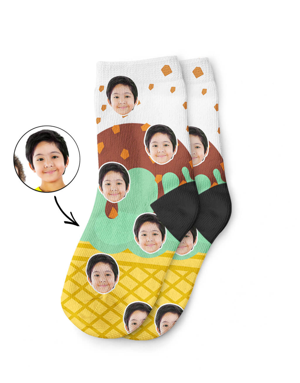 Personalised Ice Cream Kids Socks