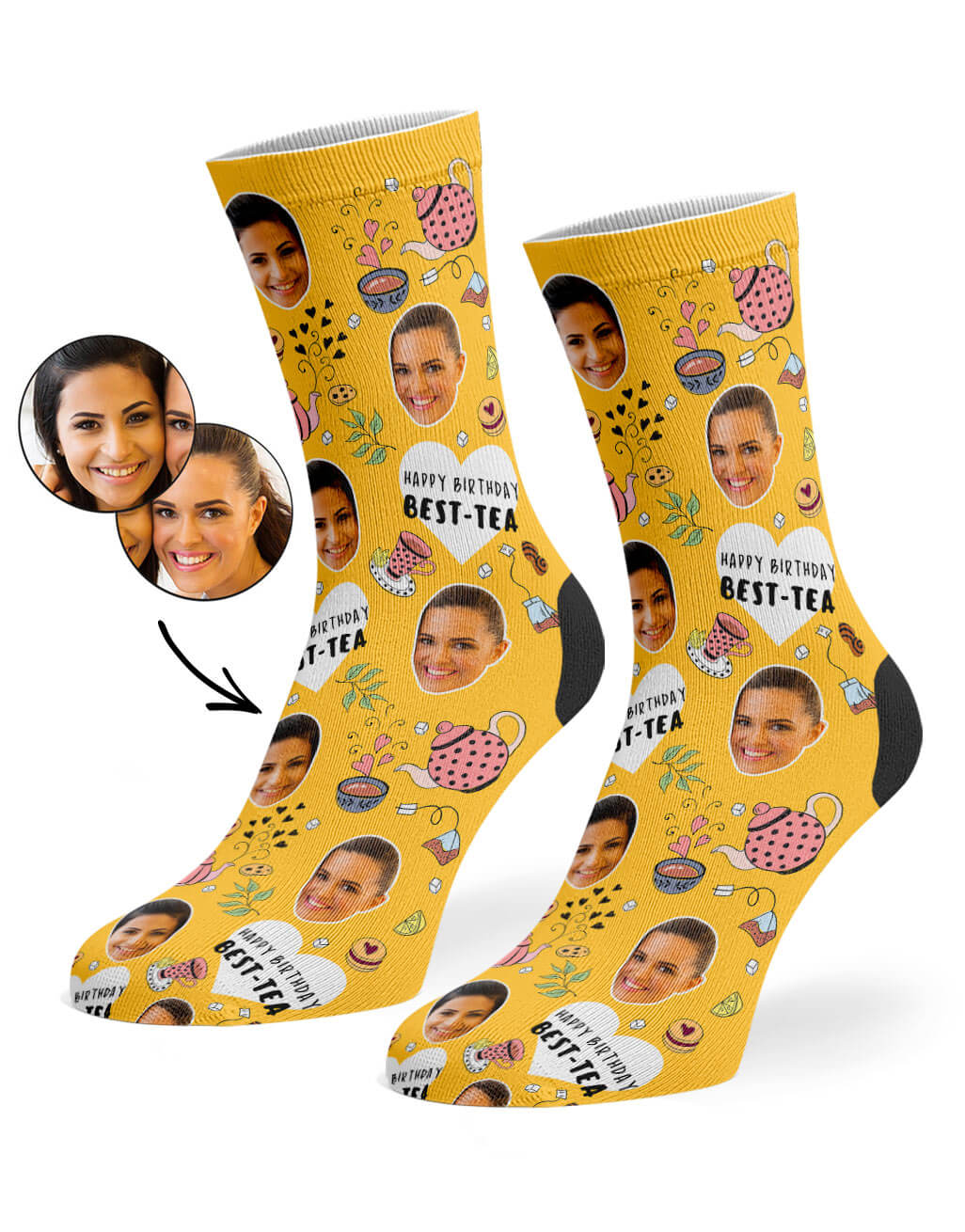 Mustard Happy Birthday Best-Tea Socks