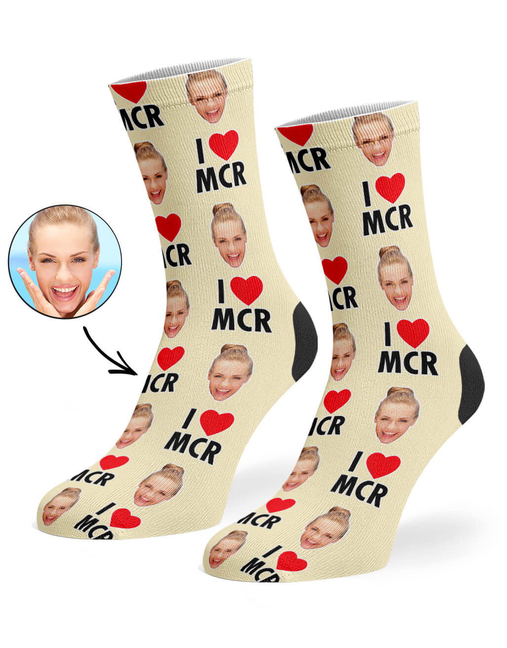 I Heart MCR Socks With Face On