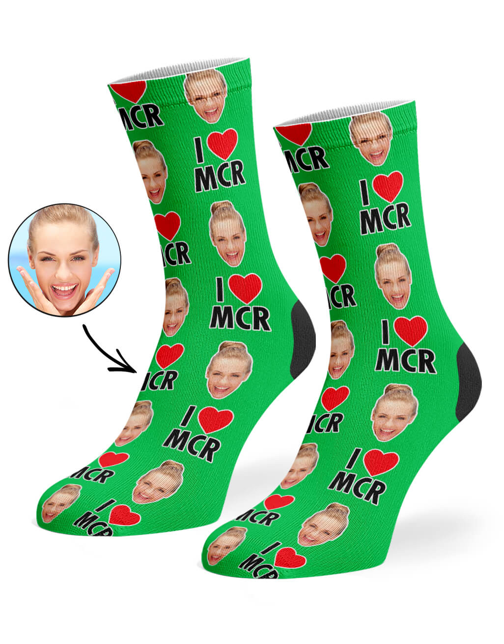 I Heart MCR Socks With Photo On