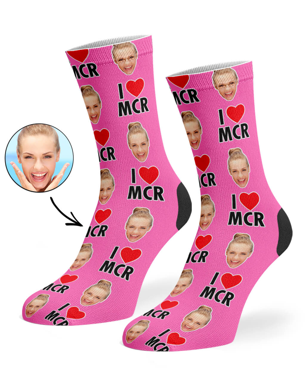 Your Photo On I Heart MCR Socks