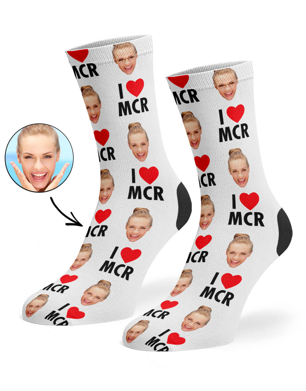 Your Face On I Heart MCR Socks