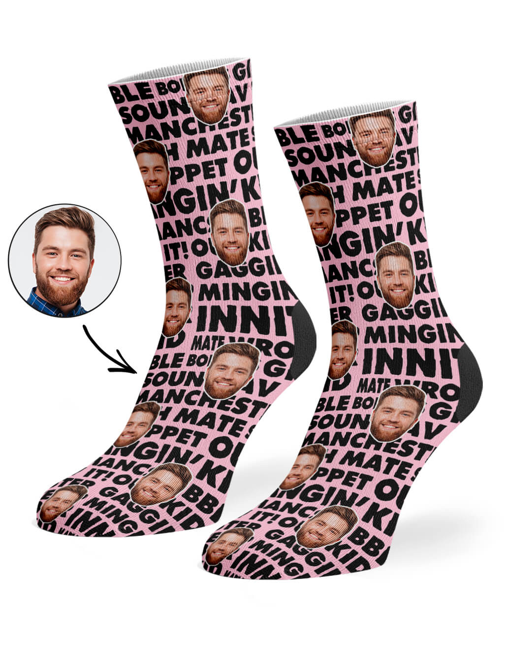 Personalised Manchester Slang Pattern Socks