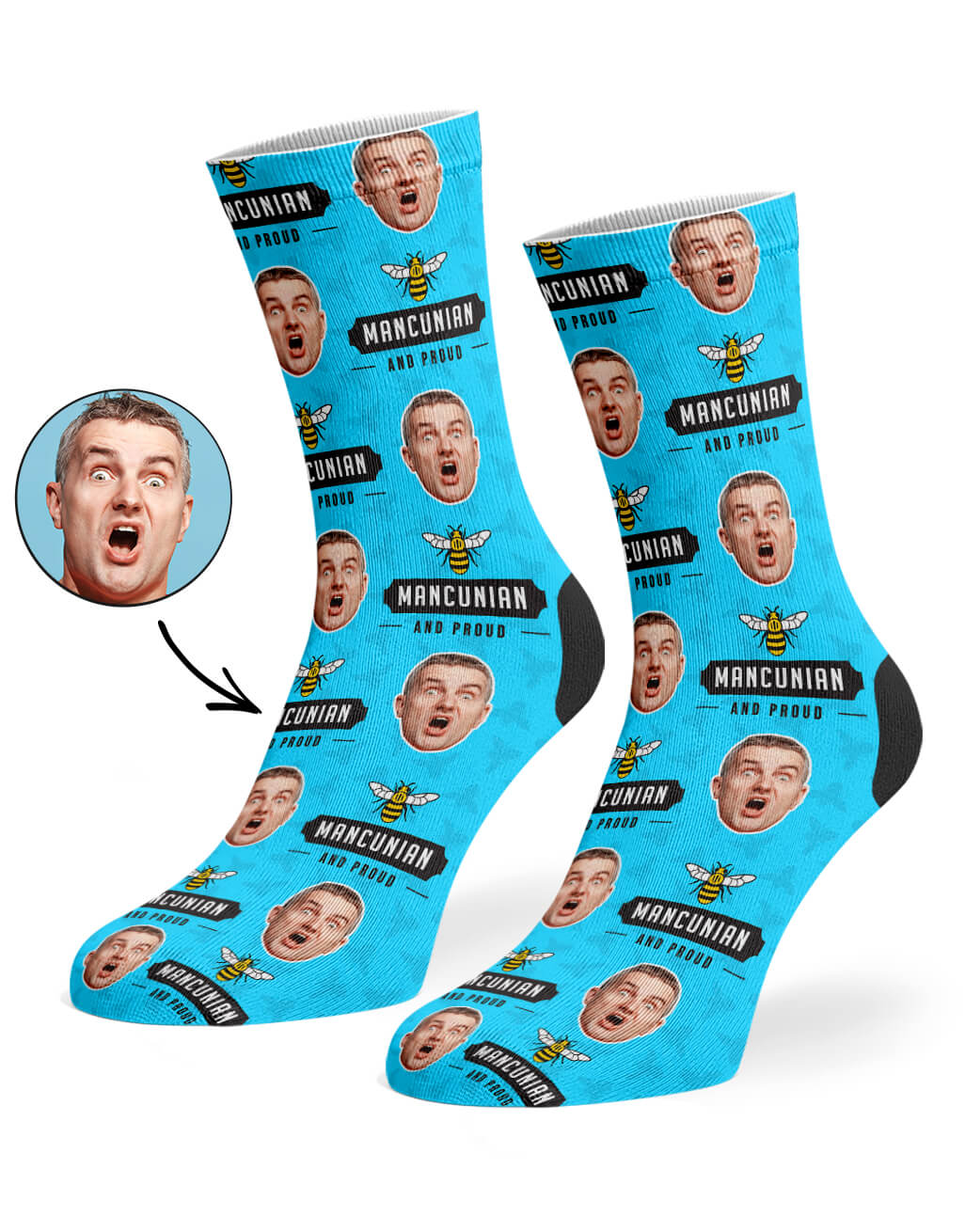 Personalised Mancunian And Proud Socks