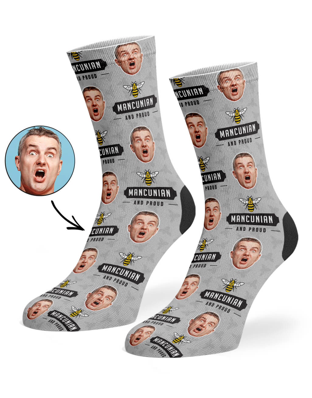 Mancunian And Proud Face Socks