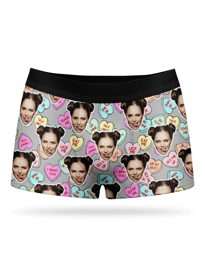 Custom Photo Naughty Love Hearts Boxers