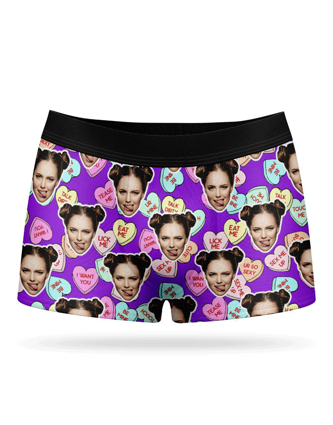 Custom Photo Naughty Love Hearts Boxer Shorts