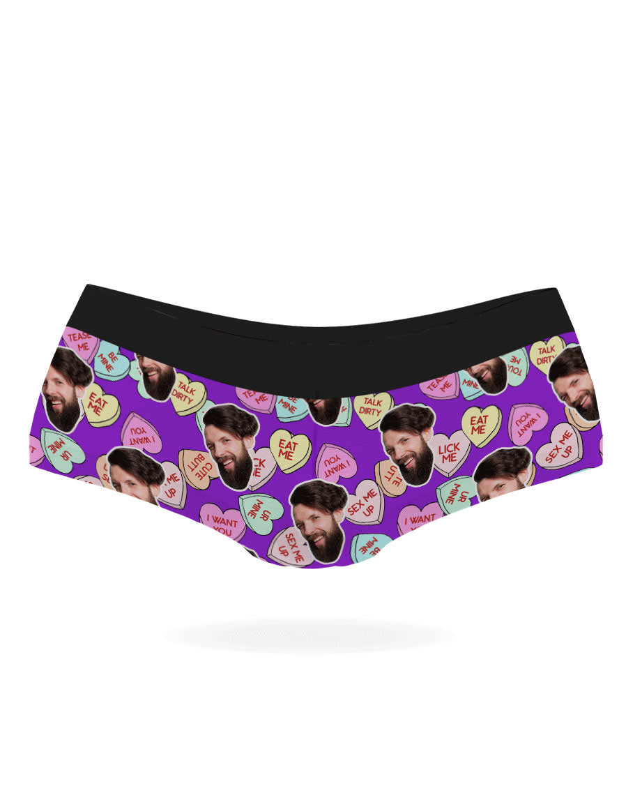 Purple Naughty Love Hearts Knickers