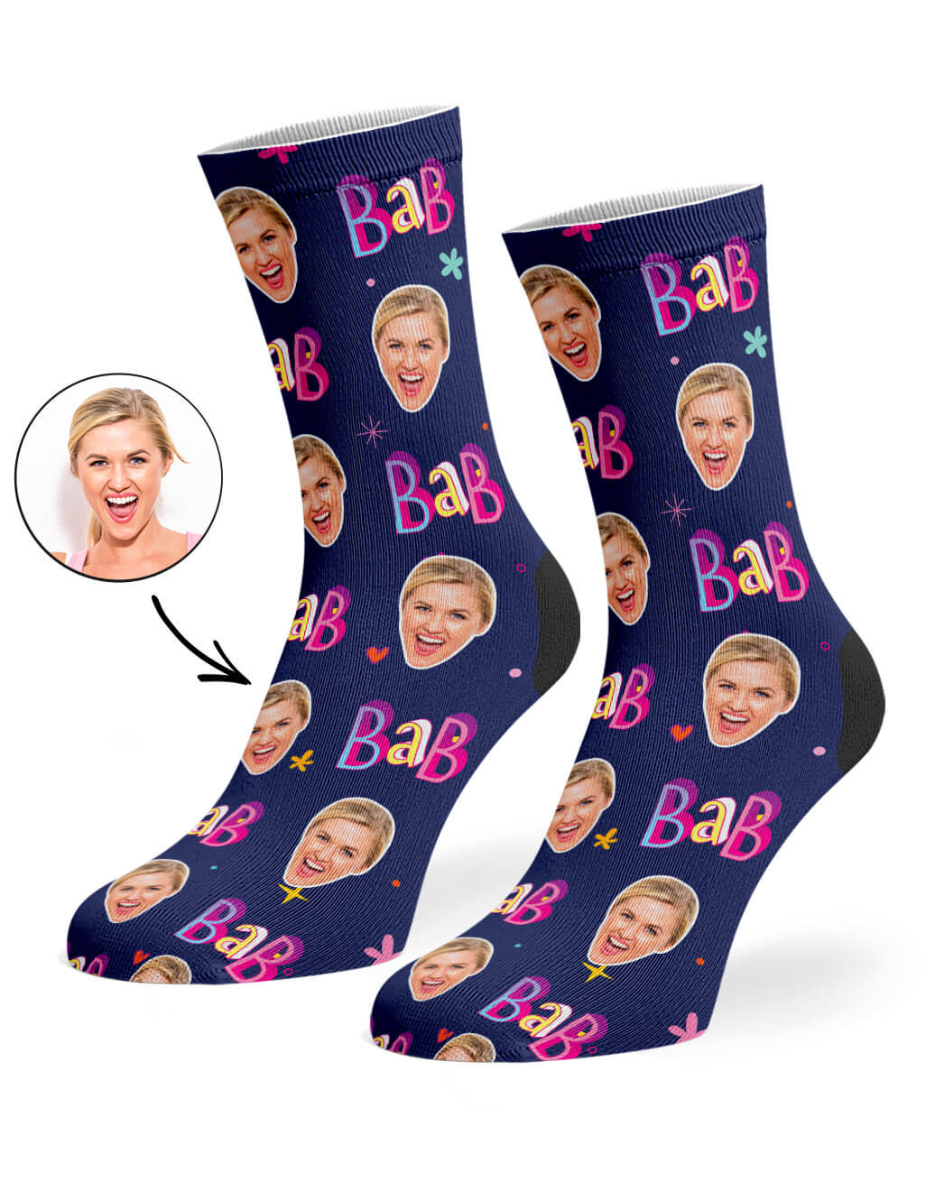 Bab Socks With Your Photo