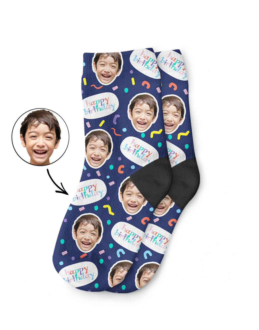 Kids Birthday Socks With Their Face On