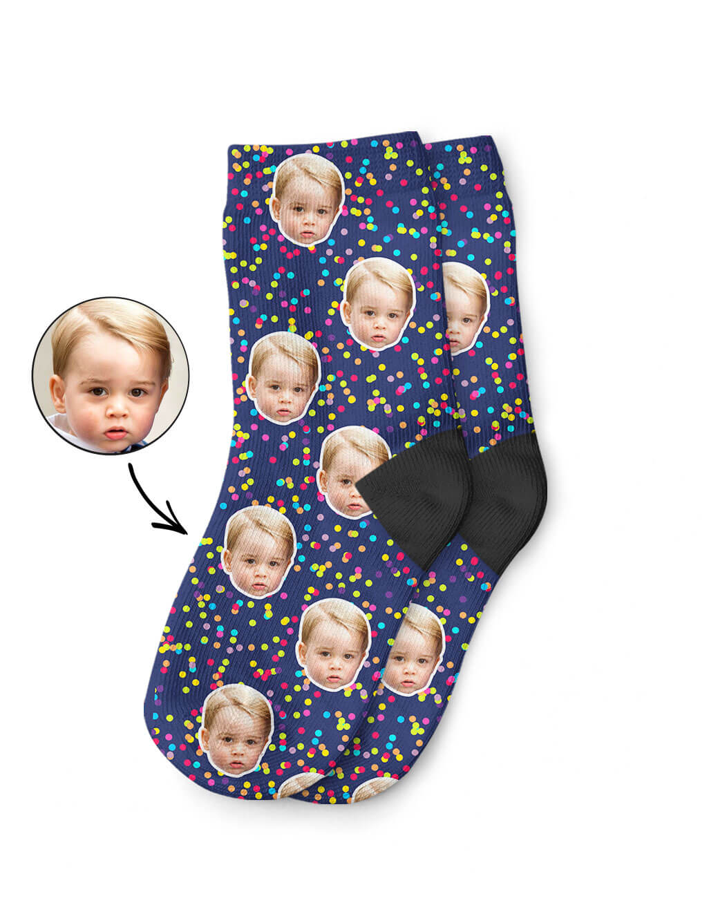 Customisable Colourful Kids Socks