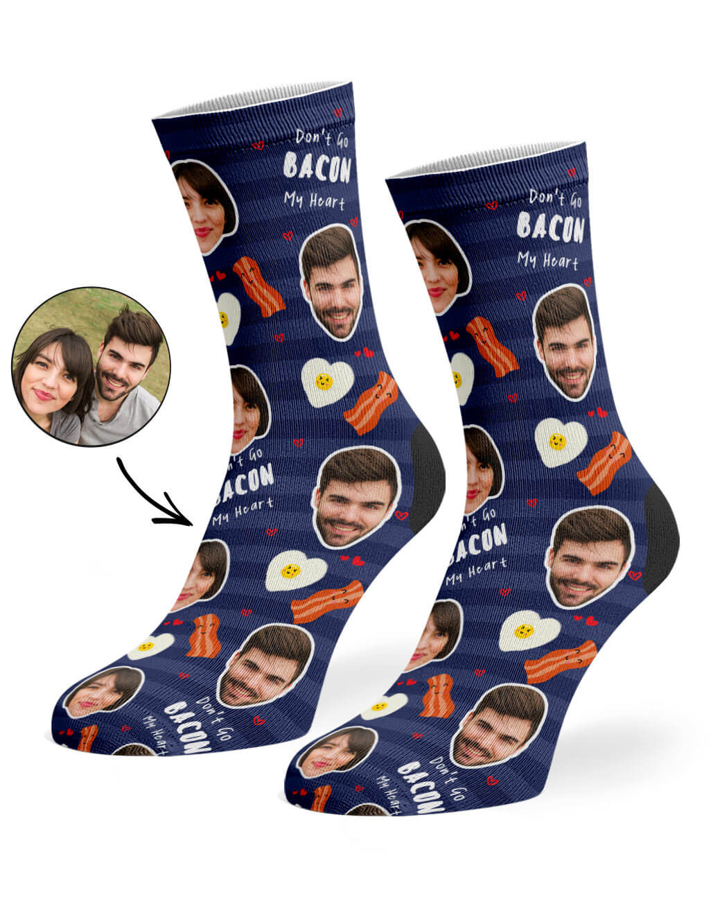 Personalised Don't Go Bacon My Heart Socks