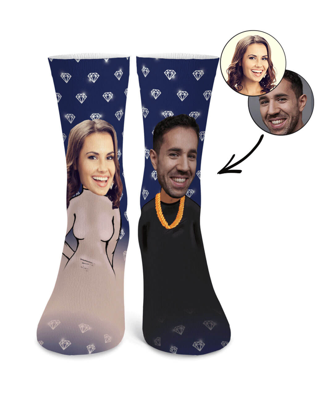 Personalised Kim K & Kanye Me Socks