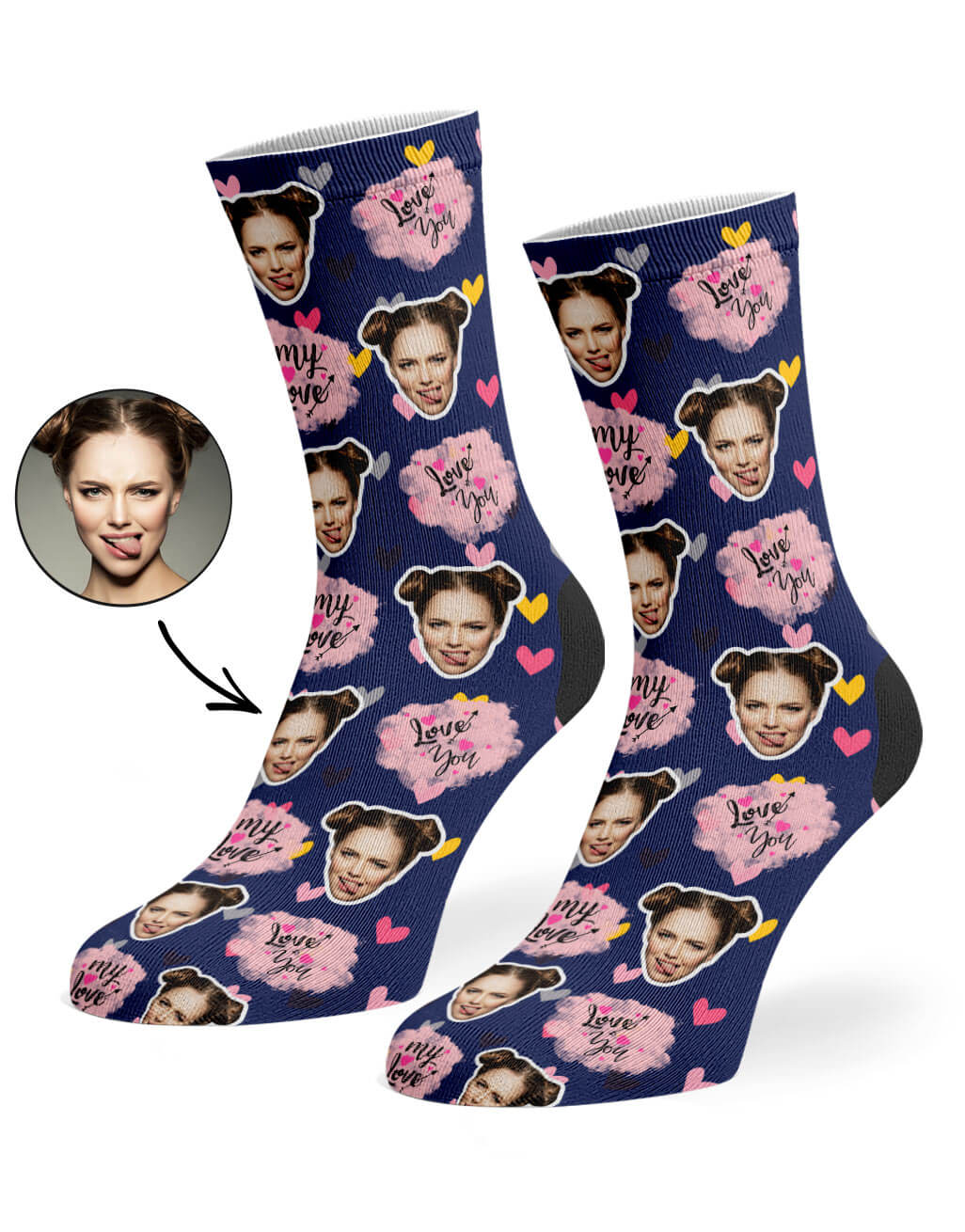 My Love Socks With Your Face On